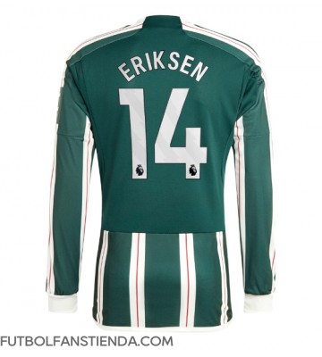 Manchester United Christian Eriksen #14 Segunda Equipación 2023-24 Manga Larga